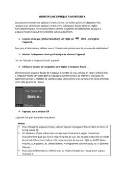 MONTER UNE OPTIQUE A MONTURE K