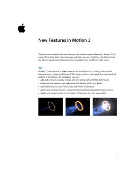 Motion 3 New Features (manual) - Support - Apple