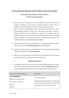 5 Free Movie Rentals with Video Hub Promotion - Samsung