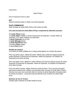 Instructions Mario Party-e De 2 à 4 joueurs/ 6 ans ... - Nintendo