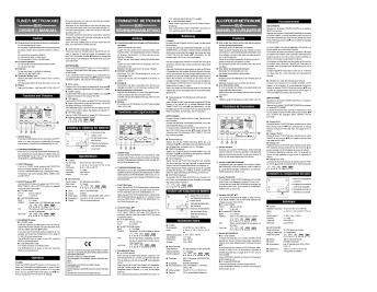 tuner metronome mu40 owner's manual stimmgerät metronom mu40 ...