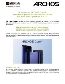 Smartphones ARCHOS Core S : la nouvelle gamme est disponible à l ...