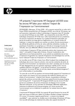 HP présente l'imprimante HP Designjet L65500 avec les encres HP ...