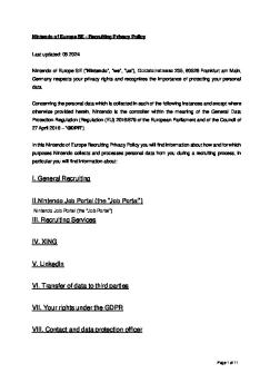 NOE Recruiting Privacy Policy