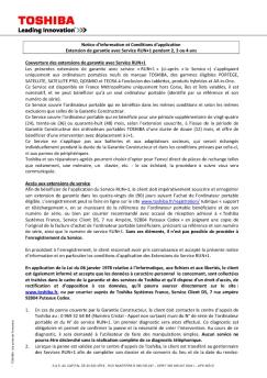 Conditions générales - Toshiba