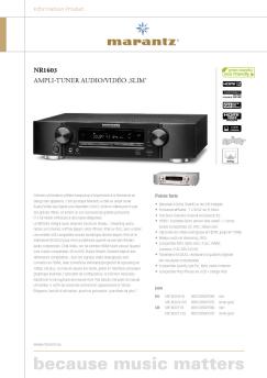 NR1603 Ampli-tuner Audio/Vidéo ‚slim - Marantz