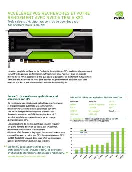 Document "Trois raisons d'adopter Tesla K80" - Nvidia