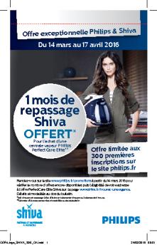 1 mois de repassage Shiva - Philips