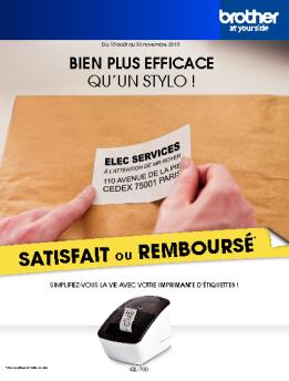 SATISFAIT ou REMBOURSÉ - Brother