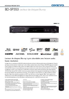 BD-SP353 Lecteur de disques Blu-ray - LDLC.com