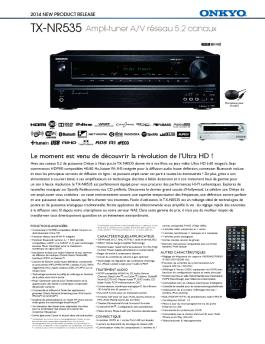 TX-NR535 Ampli-tuner A/V réseau 5.2 canaux - Onkyo