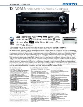 TX-NR616 Ampli-tuner A/V réseau 7.2 canaux