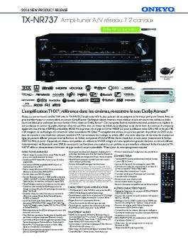 TX-NR737 Ampli-tuner A/V réseau 7.2 canaux - Onkyo