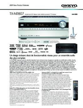 Un design éclatant doté de fonctionnalités réseau ... - Onkyo