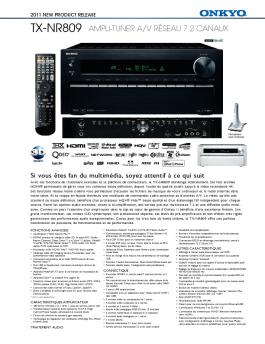 TX-NR809 AMPLI-TUNER A/V RÉSEAU 7.2 CANAUX