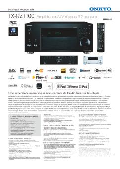 TX-RZ1100Ampli-tuner A/V réseau 9.2 canaux - Onkyo