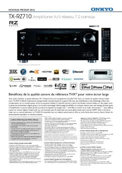 TX-RZ710 Ampli-tuner A/V réseau 7.2 canaux - Onkyo
