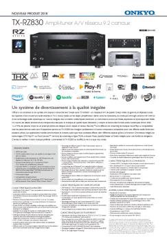 TX-RZ830 Ampli-tuner A/V réseau 9.2 canaux - Onkyo