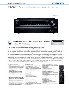 TX-SR313 Ampli-tuner home cinéma 5.1 canaux