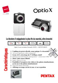 5 millions de pixels effectifs, zoom optique 3x rétractable 1,8 cm d ...