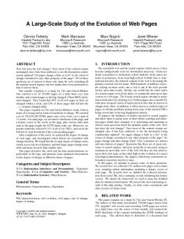 A Large-Scale Study of the Evolution of Web Pages - Microsoft