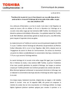 Eclairage LED Toshiba pour la Joconde et les salles rouges au Louvre