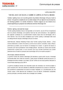 toshiba lance une nouvelle gamme de lampes led pour la maison