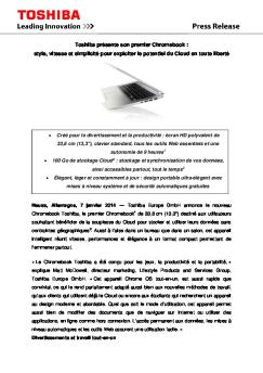 Toshiba Chromebook - Communiqué de presse du 7 janvier ...