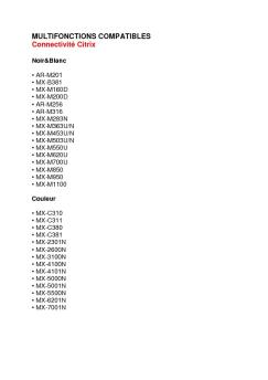 MFPs compatibles Connectivité Citrix