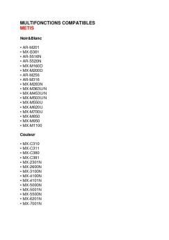 MFPs compatibles METIS