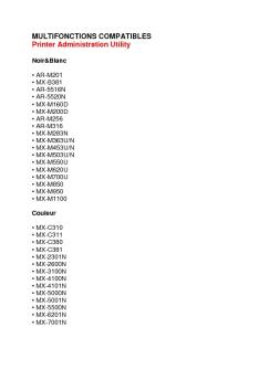 MFPs compatibles Printer Administration Utility