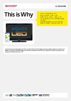 LC-32LE430E-Téléviseur LCD 26 -32 pouces - Sharp Electronics