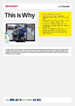 LC-70LE835E-Téléviseur LCD > 46 pouces - Sharp Electronics