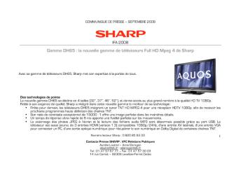Gamme DH65 : la nouvelle gamme de téléviseurs Full HD ... - Sharp