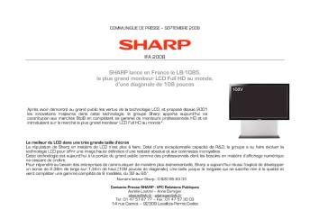 SHARP lance en France le LB-1085, le plus grand moniteur LCD Full ...