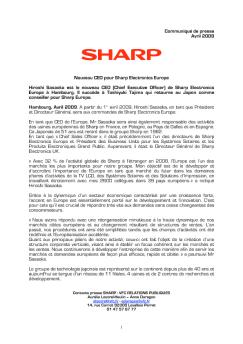 Communiqué de presse Avril 2009 Nouveau CEO ... - Sharp Europe