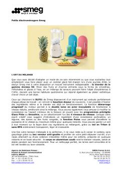Petits électroménagers Smeg L'ART DU MELANGE Que vous ayez ...
