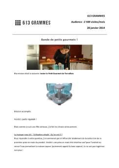613 GRAMMES Audience : 2 500 visites/mois 28 janvier ... - Terraillon