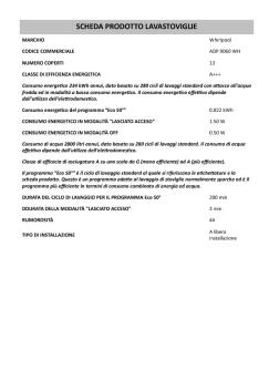 SCHEDA PRODOTTO LAVASTOVIGLIE