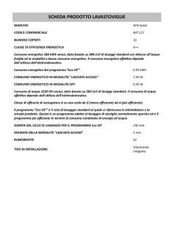 SCHEDA PRODOTTO LAVASTOVIGLIE