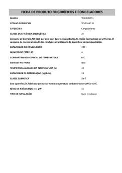 FICHA DE PRODUTO FRIGORÍFICOS E CONGELADORES