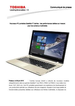 Communiqué de presse - Toshiba