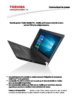 Communiqué de presse - Toshiba
