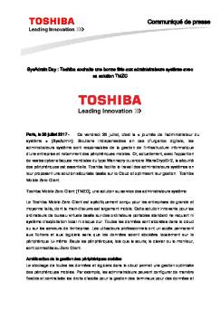 Communiqué de presse - Toshiba