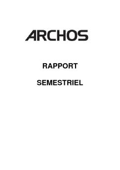 RAPPORT SEMESTRIEL