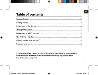 Guide de démarrage rapide en Anglais / Français / Allemand ... - Archos