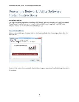 Powerline Network Utility Software Install ... - Logitech