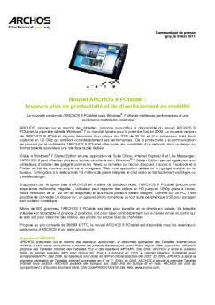 Nouvel ARCHOS 9 PCtablet : toujours plus de productivité et de ...