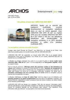 Un pilote à bord de l'ARCHOS 605 WiFi !