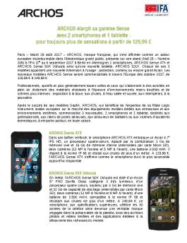 ARCHOS élargit sa gamme Sense avec 2 smartphones et 1 tablette ...